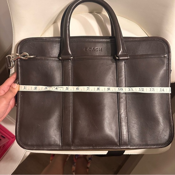 Coach Dark Brown Expandable Leather Briefcase - Picture 13 of 16